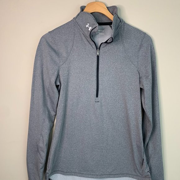 Under Armour ColdGear 1/2 Zip Jacket Gray Women’s Size Small Warm Fall Winter - Picture 1 of 11